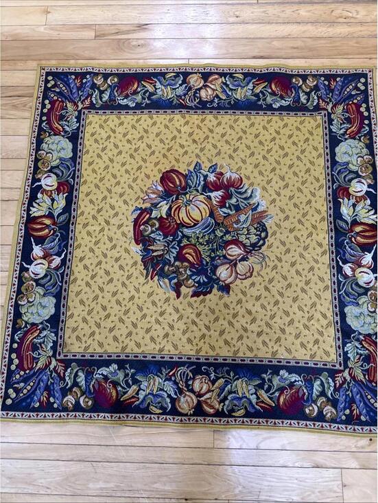 Other - VTG Goblys Tapestry Made in France Harvest Fall Vegetables 56” Square Pumpkins